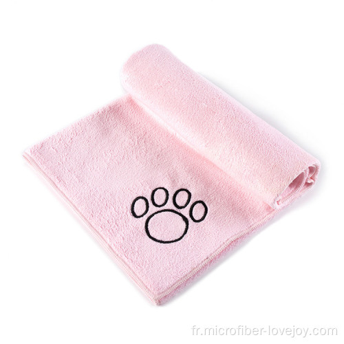 Serviette de bain nettoyante en microfibre pour chat et chien
